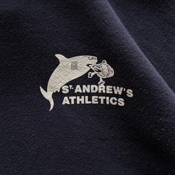 vintage russell athletic navy boxy hoodie - Picture 2 of 5